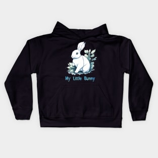 Cute white bunny Kids Hoodie